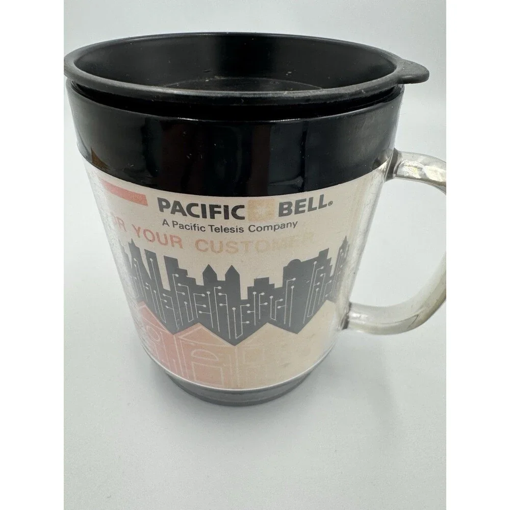 Pacific Bell Telesis Services Advertising Plastic Coffee Mug 8‎ ounce Vintage